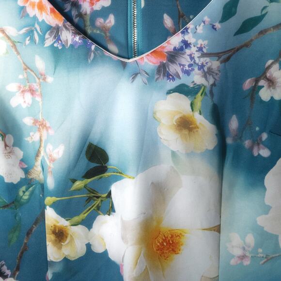 NEW Maggy London Women’s Dress Romantic Wedding Guest Floral Sheath Size 14 - Picture 3 of 9